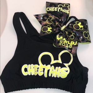 CA Cheetahs 2018 Worlds Pep Rally bra & bow!